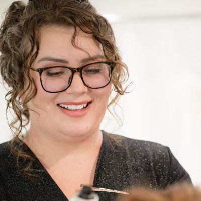 Emily, founder of Utah Event Hair – bridal hairstylist based in South Jordan, Utah